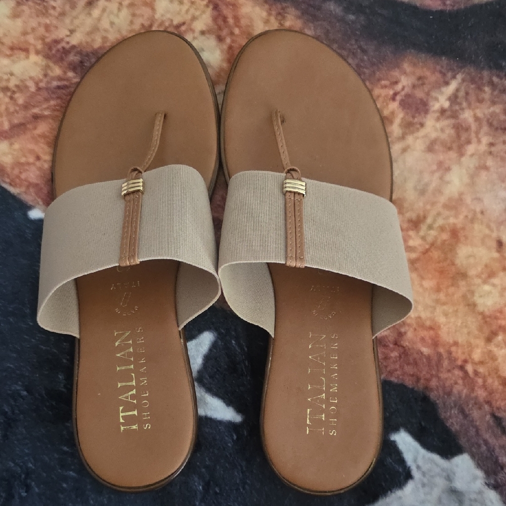 Italian Shoemakers Beige and Brown Sandals